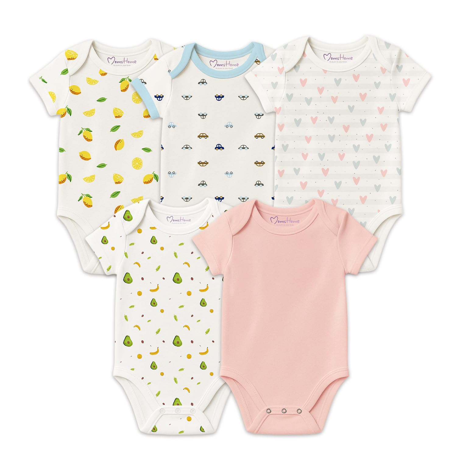 MOM'S HOME Soft Organic cotton Unisex New Born Baby Onesie/BodySuit
